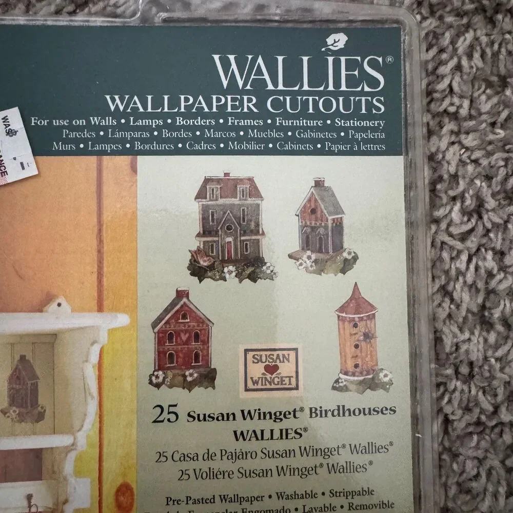 Wallies Wallpaper Cutouts 12973 Susan Winget Birdhouses 25 Pcs Pre-Pasted NEW